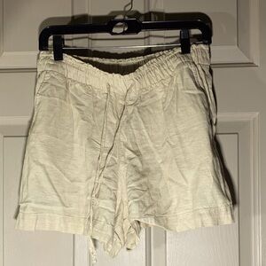 GAP shirt elastic drawstring linen natural pockets medium